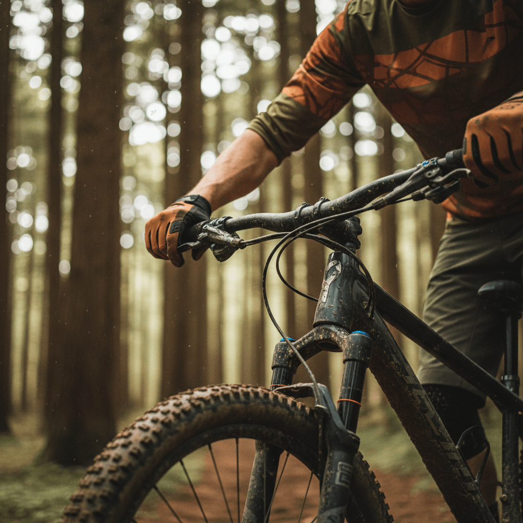 Felix Baehker in voller Fahrt auf anspruchsvollem Gelände