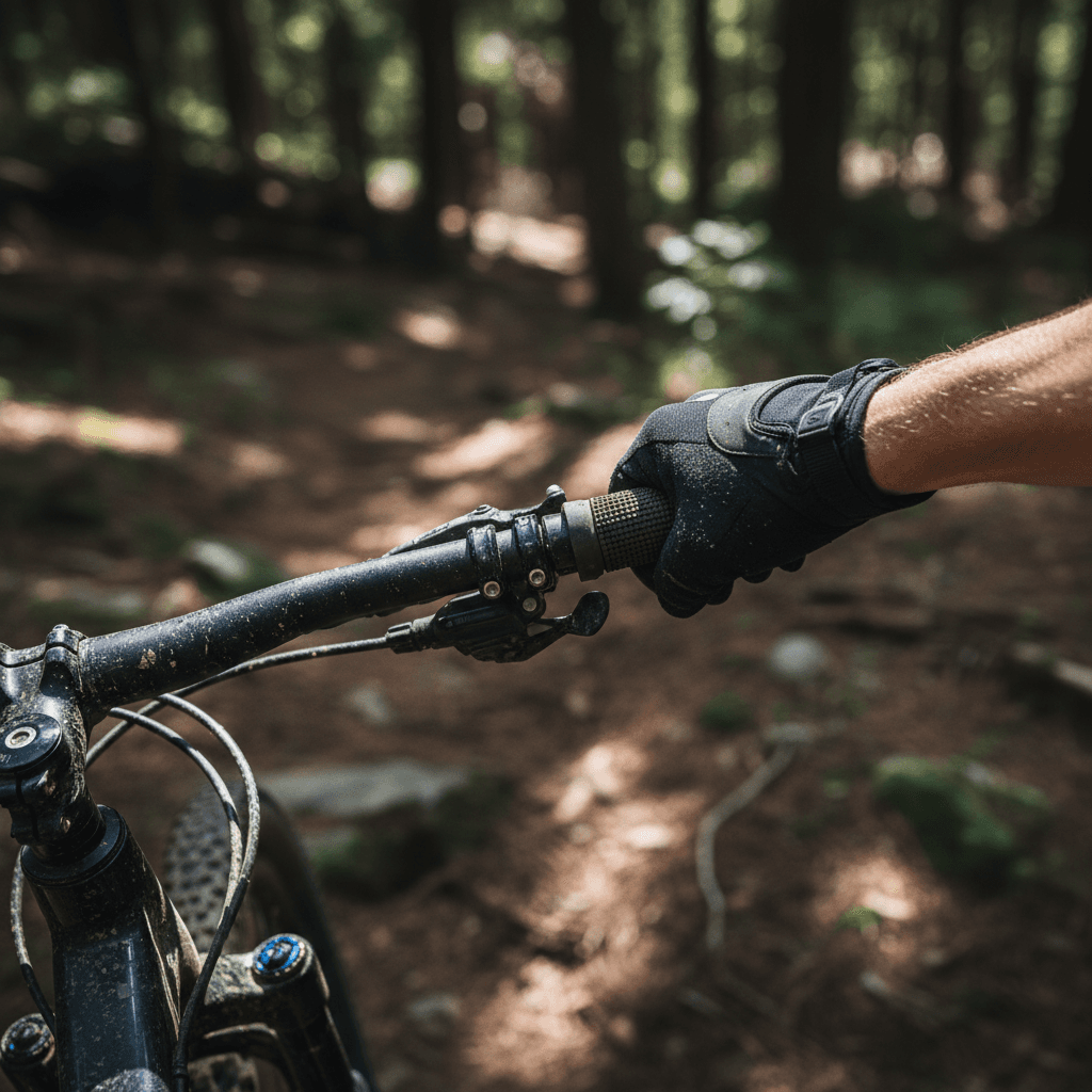 Detailaufnahme: Grip und Kontrolle auf technischem Terrain